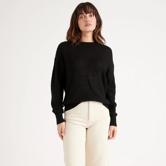 Quince Sweaters - Women’s Black Alpaca Wool Crewneck Sweater